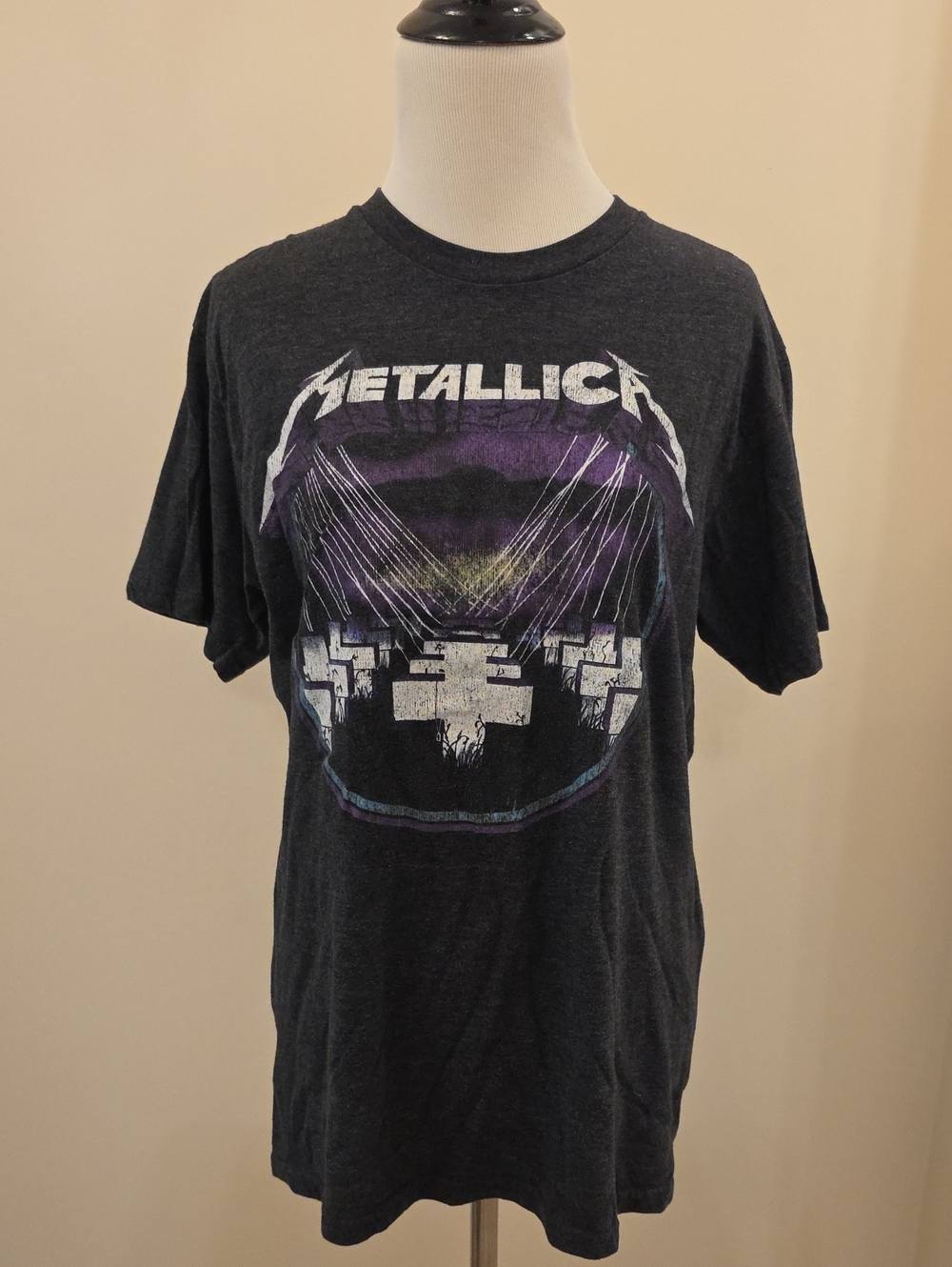 Metallica Men's Black Graphic Band T‑Shirt - Black with Purple Print